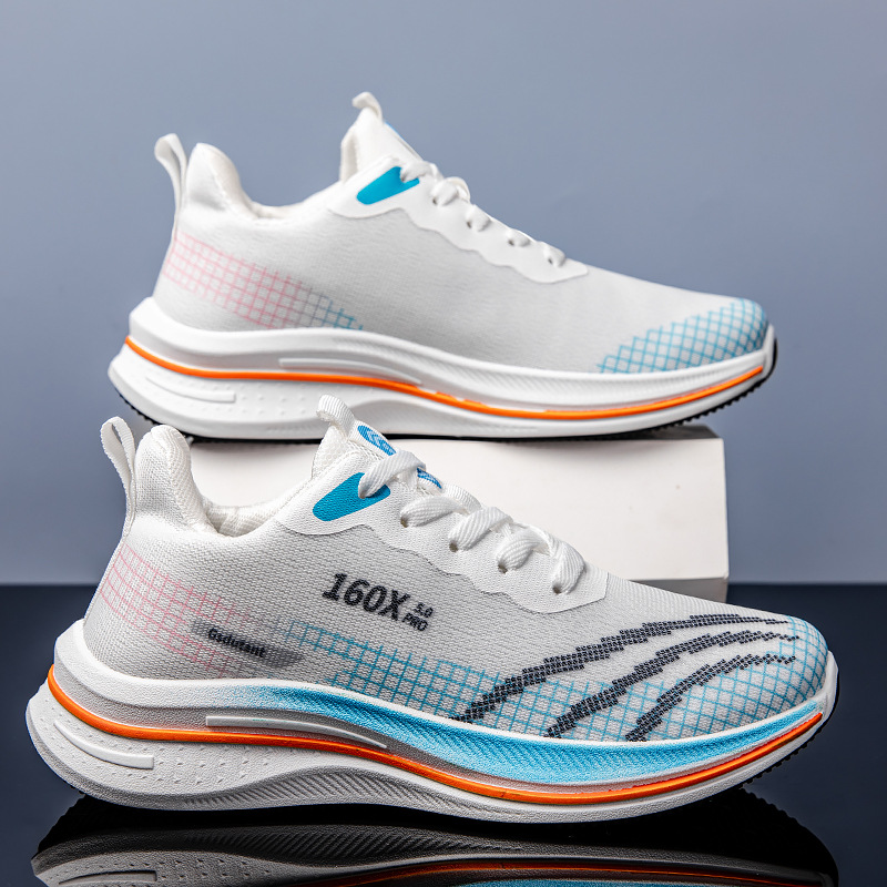 Cross border spring and summer new trend fly woven men's shoes, versatile for men and teenagers, casual sports, running, breathable mesh shoes wholesale