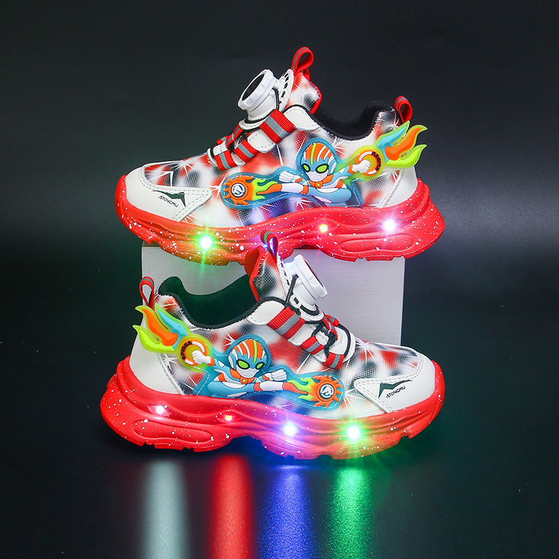 Bright Children's Sports Shoes 2024 Autumn/Winter New Collection with Velvet Warmth for Boys, Soft Bottom Versatile for Middle and Small Children