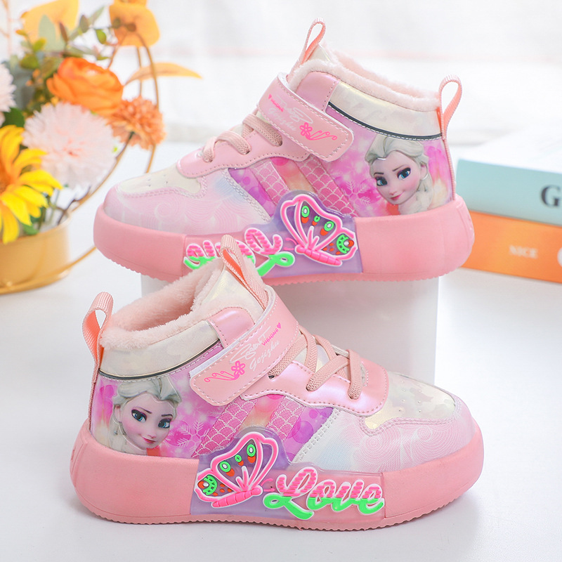 Children's board shoes 2022 autumn and winter new girls' sports shoes versatile Korean version medium large children's and girls' waterproof high bang aj shoes