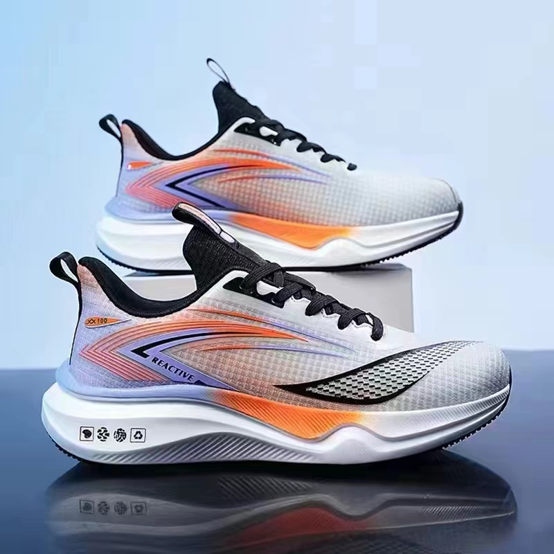 Cross border spring new men's sports shoes trendy and breathable mesh casual shoes for teenagers, lace up running men's shoes