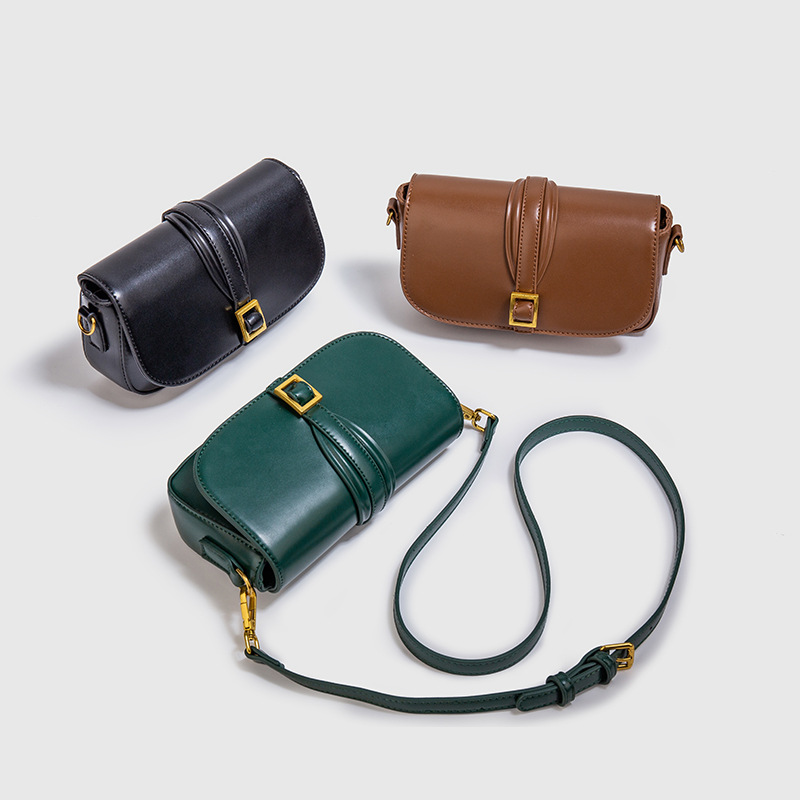 Z Home Bag Cross border New Product Tofu Bag Green Classic Buckle Decoration Single Shoulder Crossbody Bag Mini Versatile Small Square Bag
