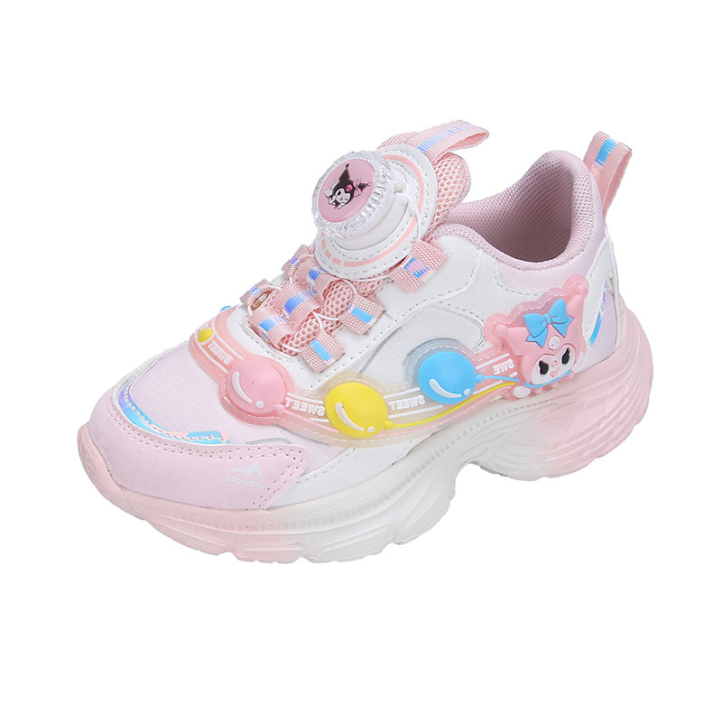 Light up girls' sports shoes summer new mesh breathable girls' shoes lightweight baby girls' internet famous shoes student shoes