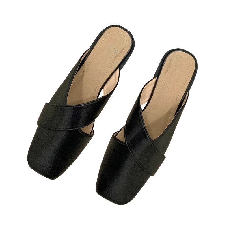 Baotou Half Slippers for Women's Summer Outerwear 2025 New Retro French M ü ller Luxury Soft Bottom Cool Drag