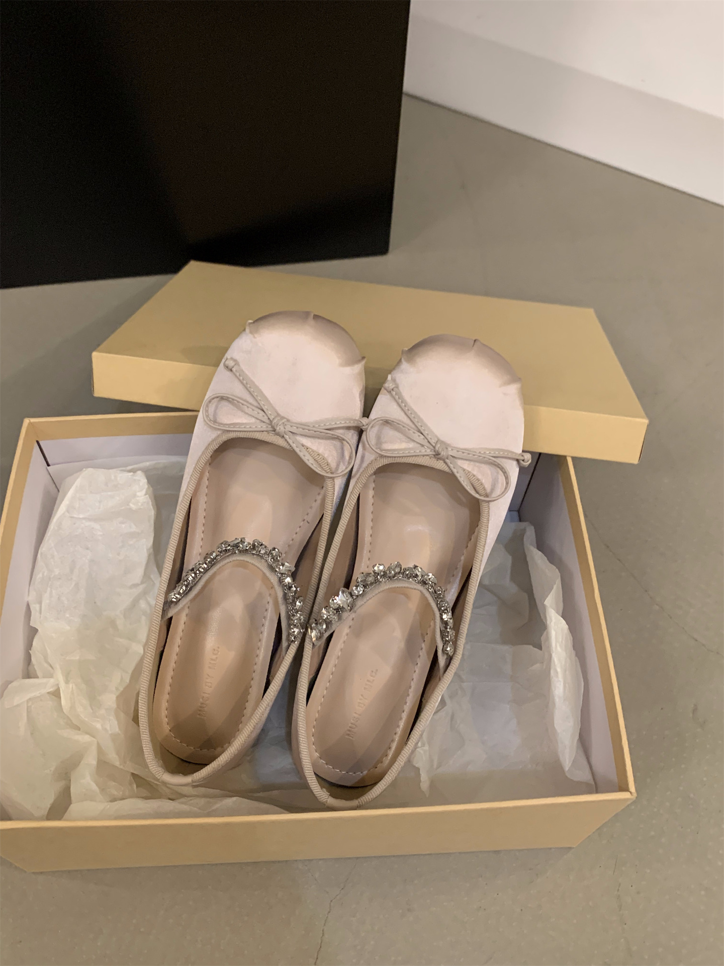 Internally elevated pink ballet single shoes for women 2024 new French spring and autumn Mary Jane gentle evening shoes