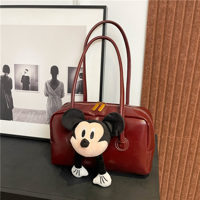 2024 New High Texture Cute Handmade Doll Underarm Bag Long Bowling Handheld Single Shoulder Big Bag for Women's Foreign Trade