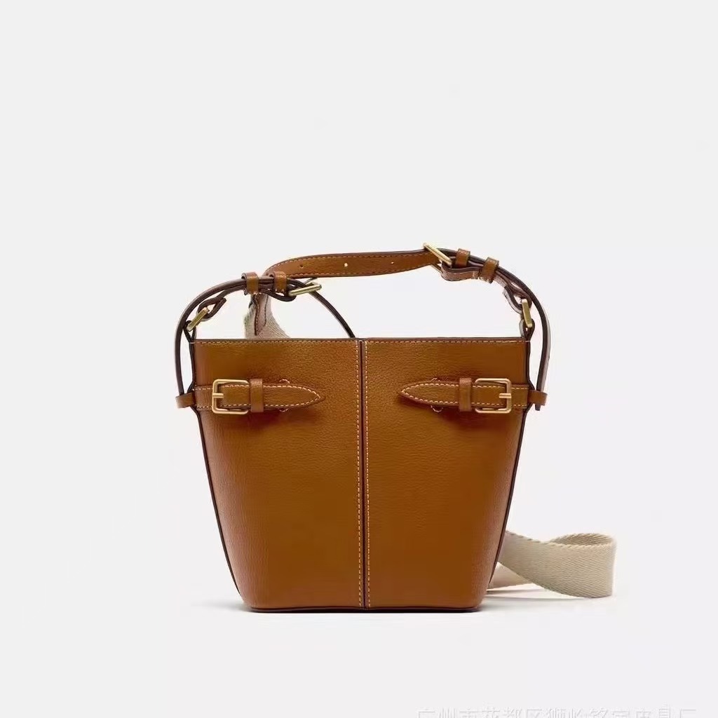ZA Cross border Foreign Trade Fashion Women's Bag New Product Versatile Needle Buckle Decorative Bag Ribbon Shoulder Cross Shoulder Bucket Bag One Piece dropshipping