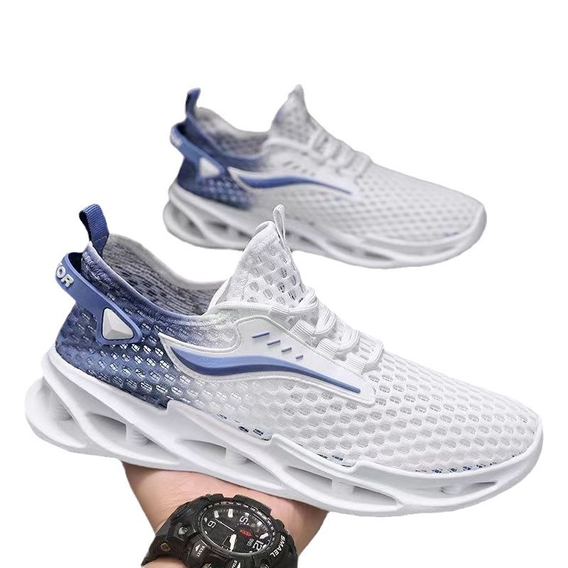 Sports shoes men's summer new style thick sole comfortable mesh breathable men's shoes foreign trade wholesale low top thin running shoes