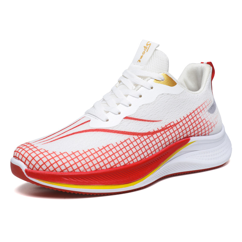 Cross border men's shoes 2024 Korean casual running shoes Tiktok new mesh breathable men's sports shoes wholesale