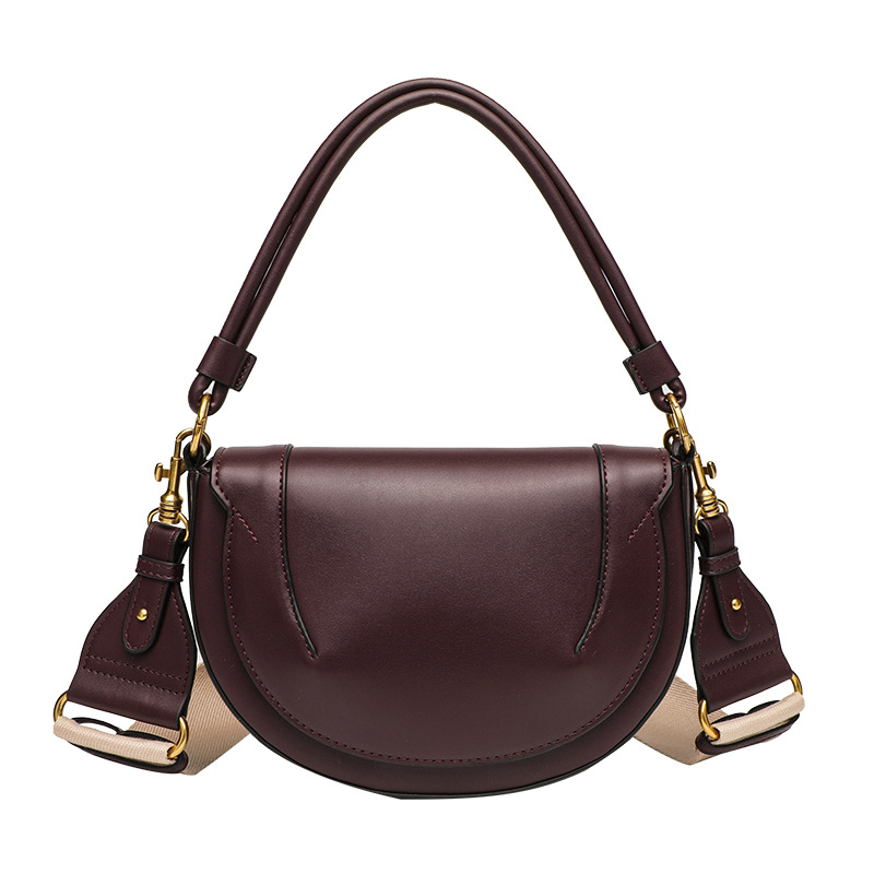 Cross border women's bag 2025 spring and summer new product saddle bag, thread cutting decoration handbag, fashionable single shoulder crossbody flip hard