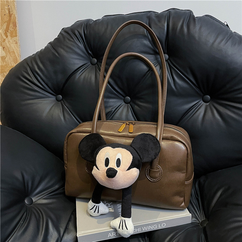 2024 New High Texture Cute Handmade Doll Underarm Bag Long Bowling Handheld Single Shoulder Big Bag for Women's Foreign Trade