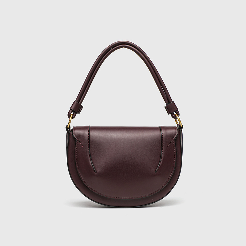 Cross border women's bag 2025 spring and summer new product saddle bag, thread cutting decoration handbag, fashionable single shoulder crossbody flip hard