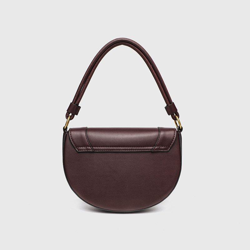 Cross border women's bag 2025 spring and summer new product saddle bag, thread cutting decoration handbag, fashionable single shoulder crossbody flip hard