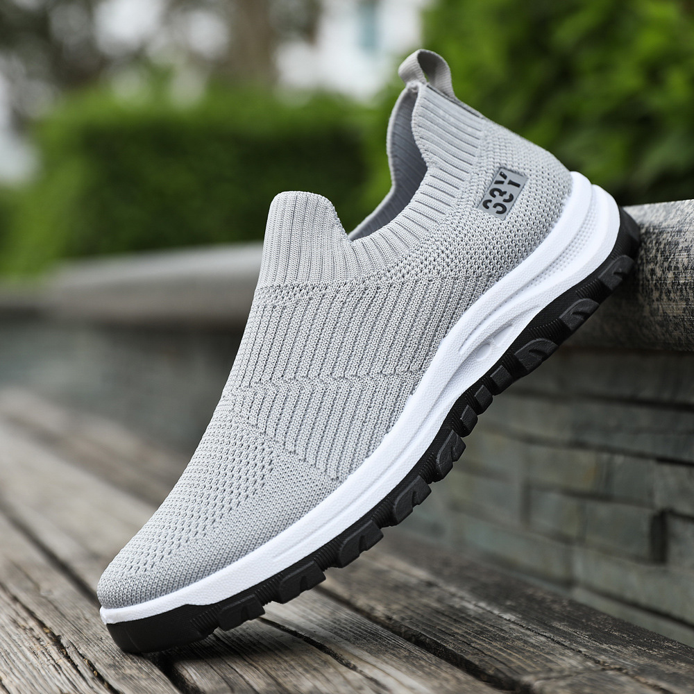 2024 Spring New Foreign Trade Men's Shoes Casual Shoes Breathable Flyknit Running Shoes Sneakers One Step Men's Shoes