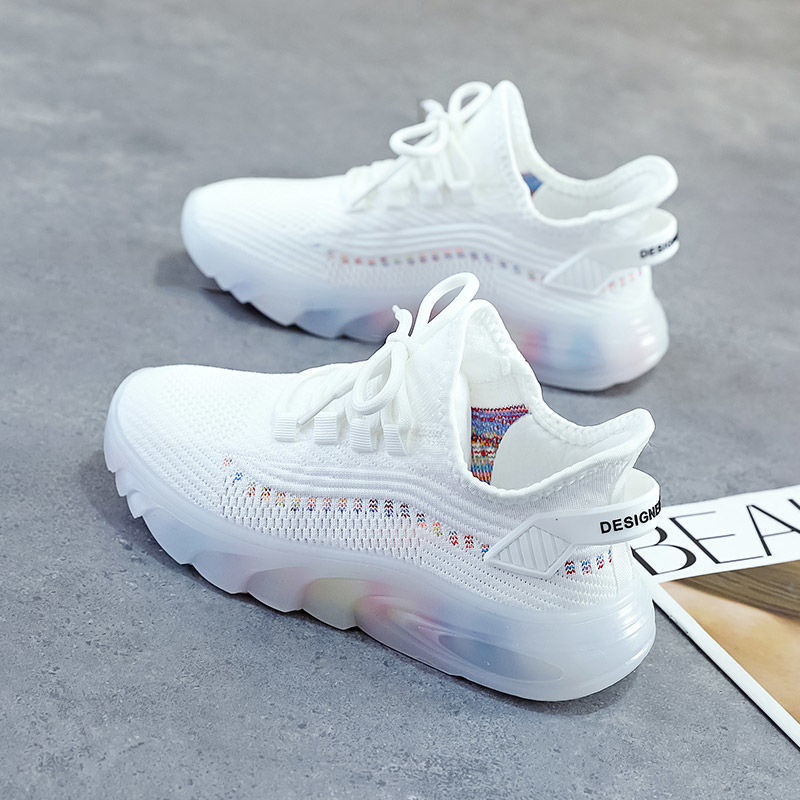 2024 New Breathable Casual Women's Shoes Jelly Bottom Coconut Shoes Student Running Shoes Women's Sports Shoes Wholesale