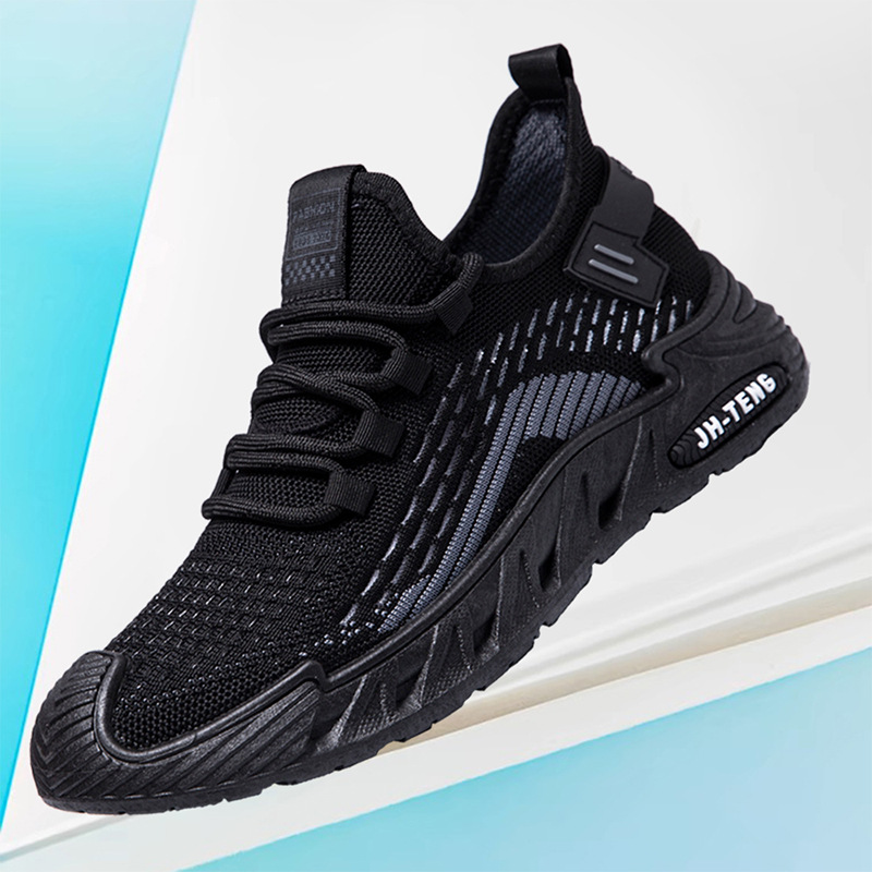 Cross border new woven trendy running shoes with soft soles, comfortable and casual shoes, foreign trade trendy shoes, mesh breathable men's shoes wholesale