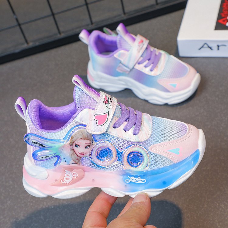 Bright Girl's Shoes Spring and Autumn New Children's Sports Shoes Versatile Girl Breathable Mesh Girl Baby Student Shoes