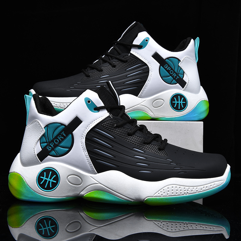 Cross border plus size men's basketball shoes, fashionable sports and casual sole leather, 2025 new youth running shoes wholesale