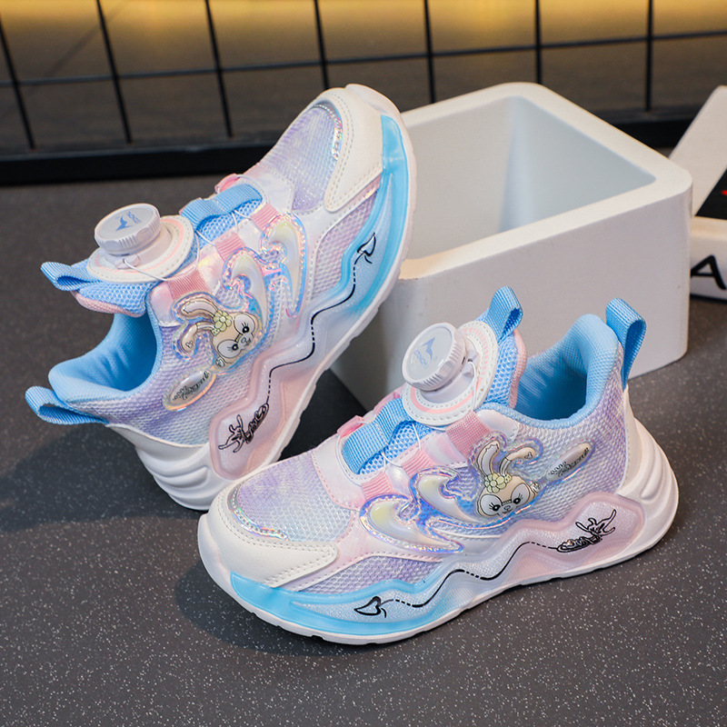 Children's sports shoes, girls' shoes, 2023 Spring and Autumn new mesh breathable running shoes for middle and large children, girls and elementary school students