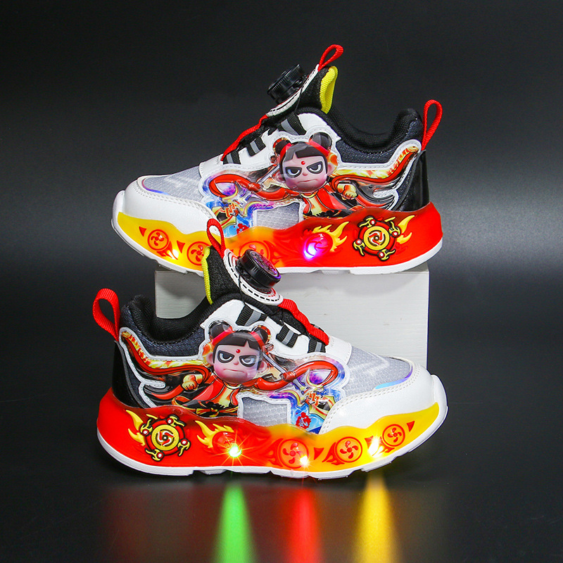 Nezha Children's Shoes 2025 Summer New Mesh Breathable Children's Sports Shoes, Versatile Soft Bottom Boys' Shoes for Small and Medium sized Children