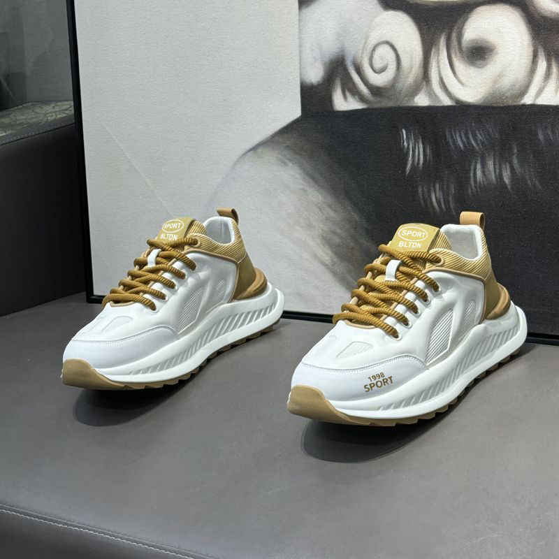 Cross border Thick soled Men's Shoes 2025 New Spring Breathable Mesh Sports Running Leisure Little White Dad Shoes Wholesale
