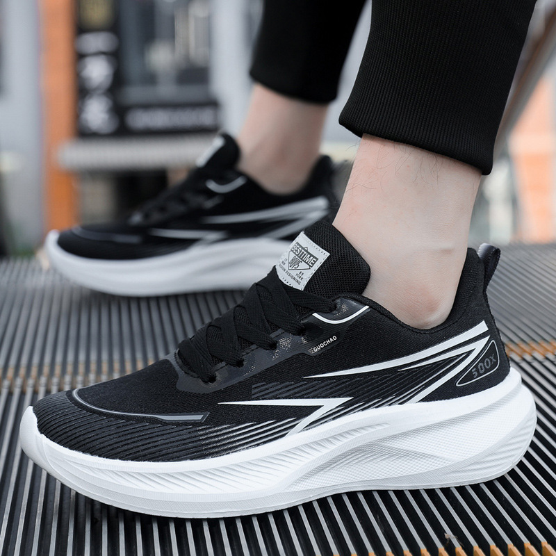 Cross border summer breathable mesh sports shoes, new trendy men's shoes, thick soled versatile, casual, non slip, wear-resistant running shoes