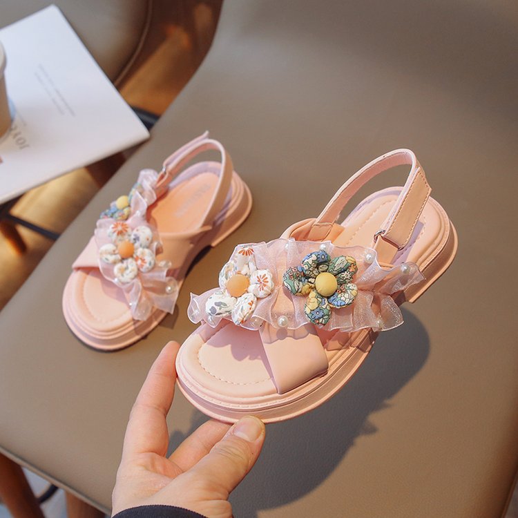 Girls' Sandals Summer New Princess Shoes Baby Girls' Versatile Shoes Elementary School Fashion Internet Red Shoes