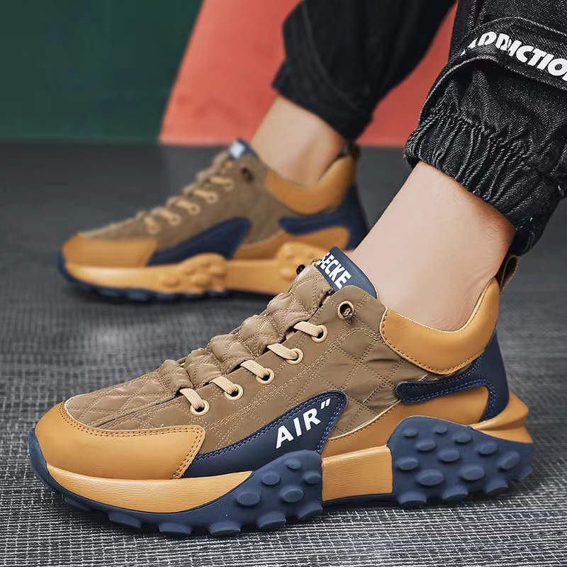 Cross border thick soled dad shoes men's 2025 spring Korean version comfortable running Forrest Gump shoes low cut breathable sports men's shoes