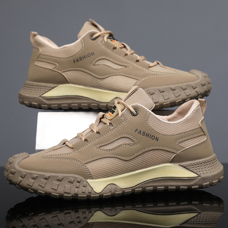 Cross border men's shoes, outdoor hiking shoes, breathable and wear-resistant labor protection shoes, work shoes, sports and leisure hiking shoes, wholesale of hiking shoes