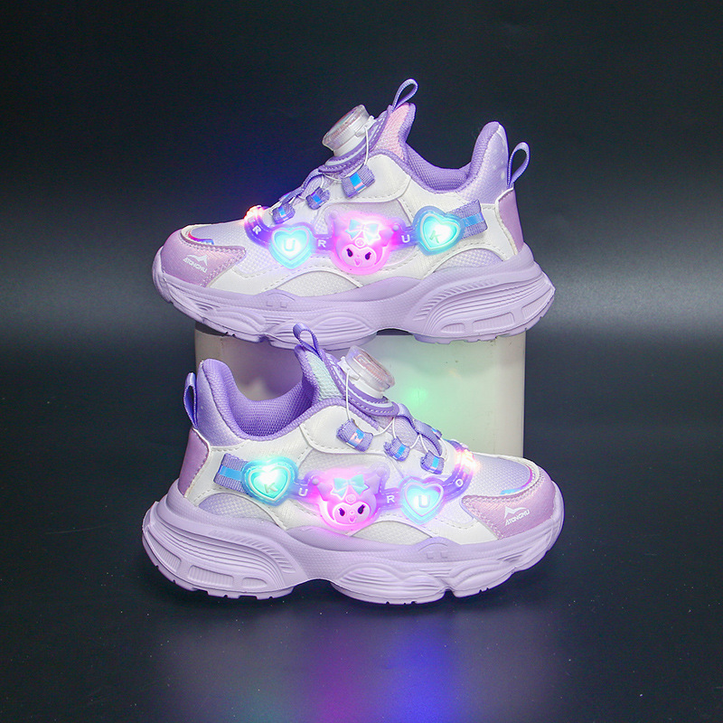 Bright up girls' sports shoes summer new style girls' shoes with plush warm leather surface, girls' baby, middle and large children's student shoes