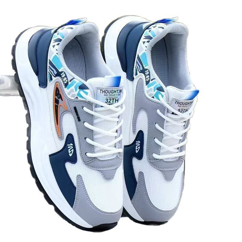 Cross border New Fashionable Versatile Trendy Shoes Pattern Machine Splicing Men's Sports and Leisure Shoes Comfortable Travel Shoes Sports Shoes