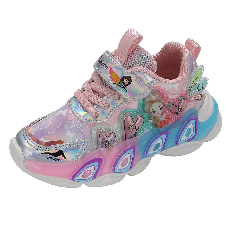 Girls' Shoes 2023 Autumn/Winter New Children's Luminous Shoes, Versatile Korean Version for Girls' Baby Shoes