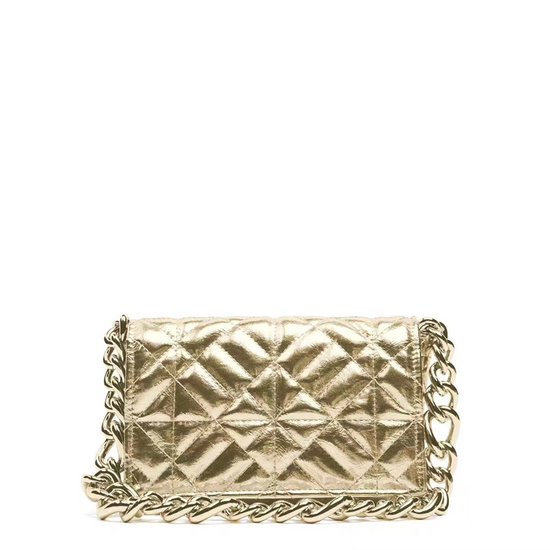 Z Home's popular foreign trade crossbody diamond grid bag 2025 new versatile thick chain single shoulder rice embroidered small square bag