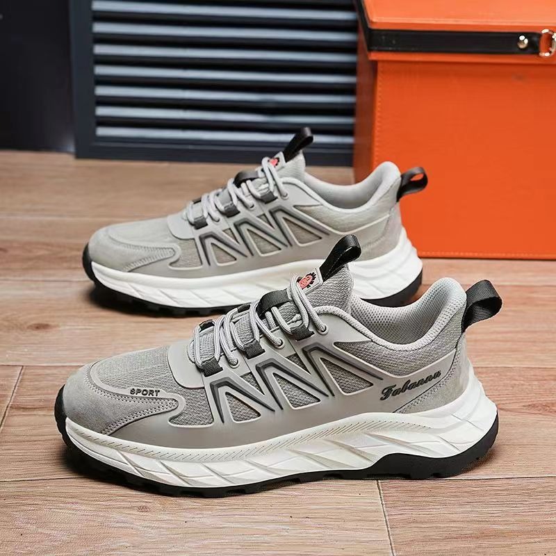 Cross border 2025 Spring New Fashionable Soft Bottom Mesh Breathable Sports and Leisure Men's Shoes Versatile Thick Bottom Running Shoes
