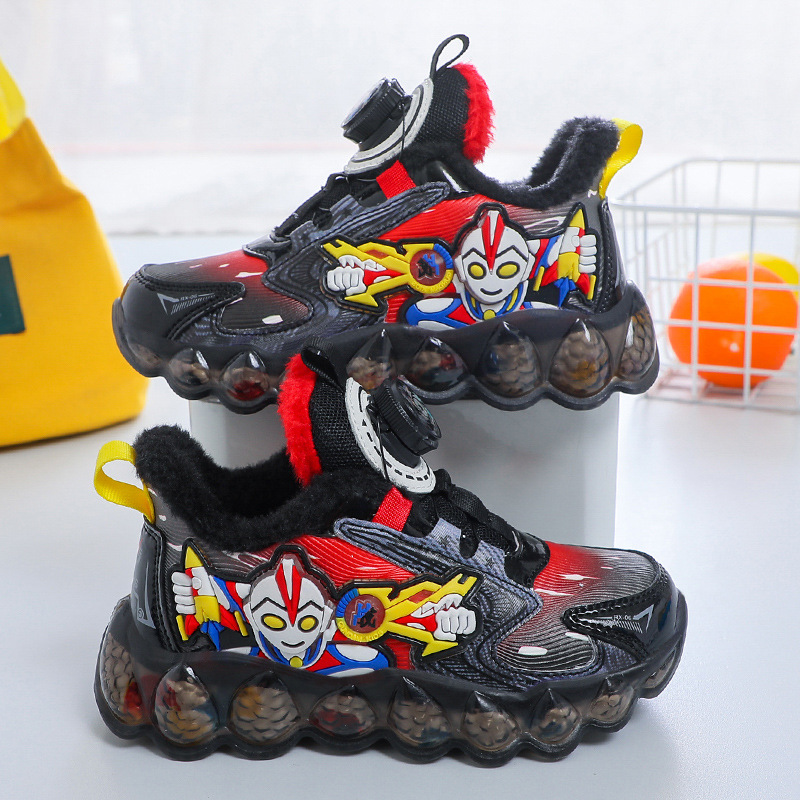 Boys' shoes, button up shoes, middle-aged children's sports shoes, mesh shoes, breathable and waterproof leather shoes, boys' and babies' elementary school shoes