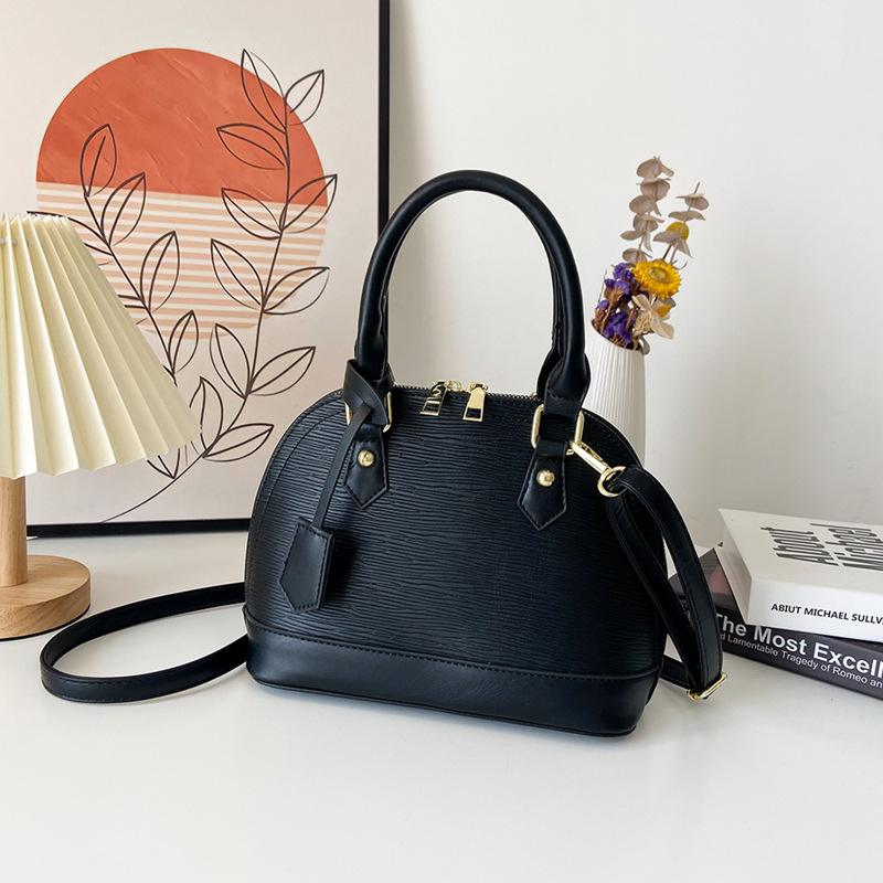 Handbag, toothpick pattern, shell bag, women's large capacity 2025 new single shoulder crossbody cross-border factory goods fashion trendy bag