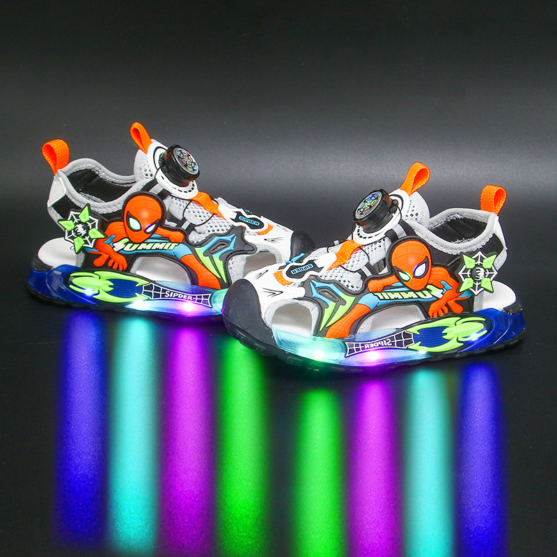 Bright Children's Headbag Sandals 2024 Summer New Anti Kick Sandals for Boys, Middle and Primary School Students, Boys' and Baby's Shoes