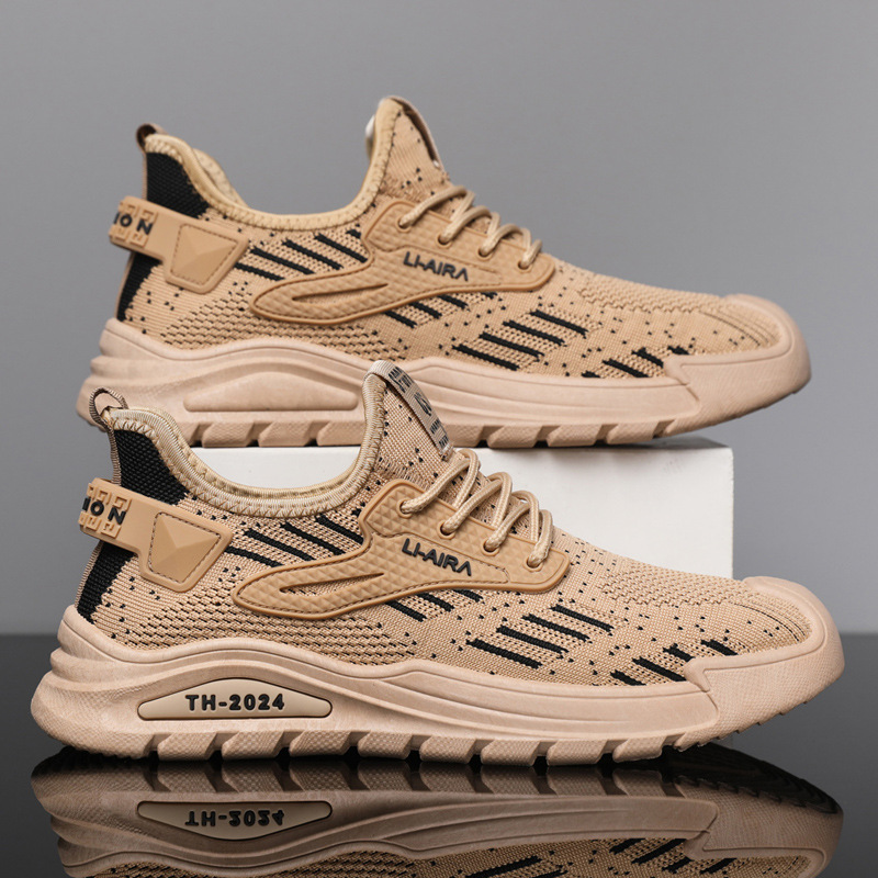 2024 New Men's Shoes, Large Foreign Trade, Spring and Autumn Fashion, Casual, Flyknit, Versatile, Breathable, Running, Sports, Trendy Shoes