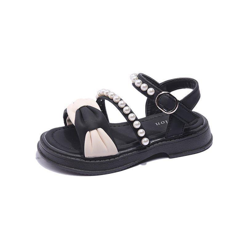 Girls' Sandals Summer New Collection Children's Pearl Shoes Versatile Fashion Princess Shoes Baby Girls' Beach Shoes