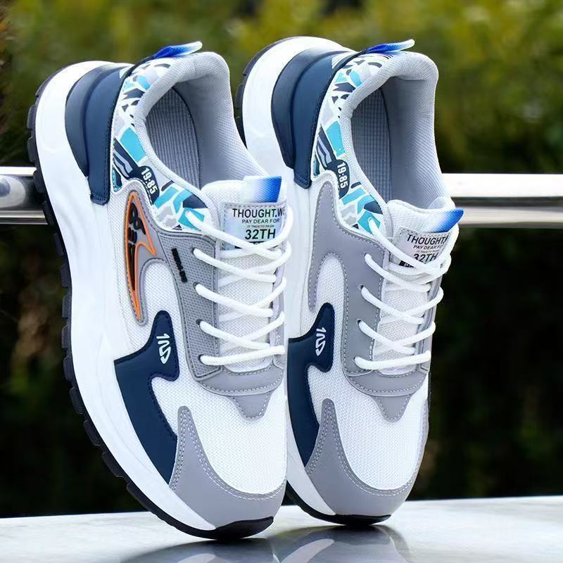 Cross border New Fashionable Versatile Trendy Shoes Pattern Machine Splicing Men's Sports and Leisure Shoes Comfortable Travel Shoes Sports Shoes