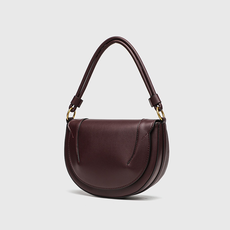 Cross border women's bag 2025 spring and summer new product saddle bag, thread cutting decoration handbag, fashionable single shoulder crossbody flip hard