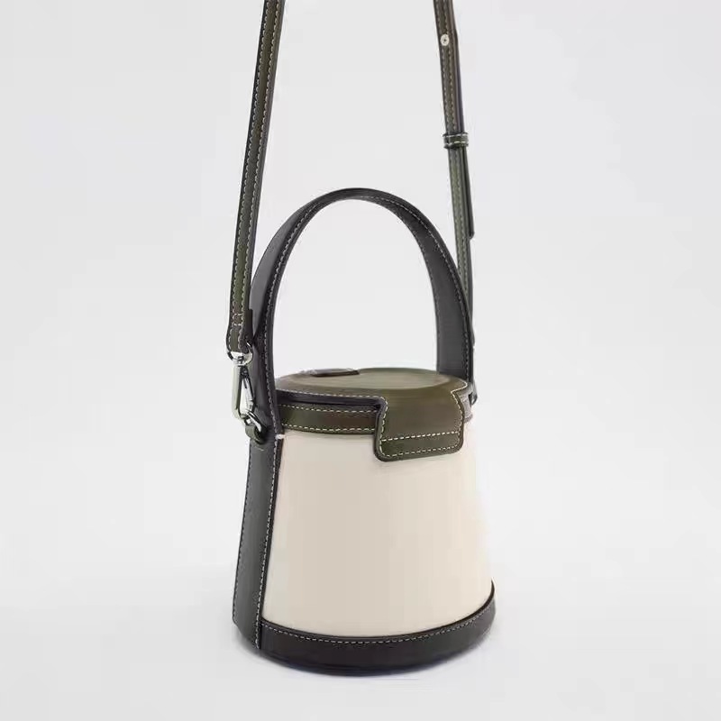 Z's cross-border trend: bucket bag, new product, Baita contrasting color handbag, single shoulder crossbody bag, one piece hair replacement, light luxury