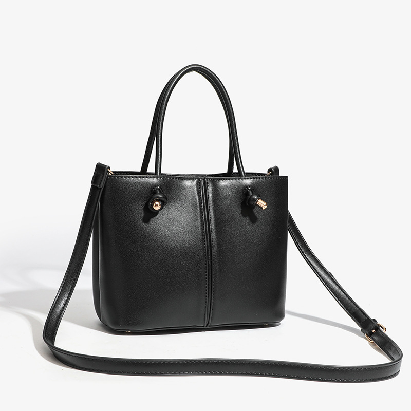 ZA Home Bag Women's 2025 New Bucket Bag, niche design, black casual carrying crossbody bag, high-end texture bag