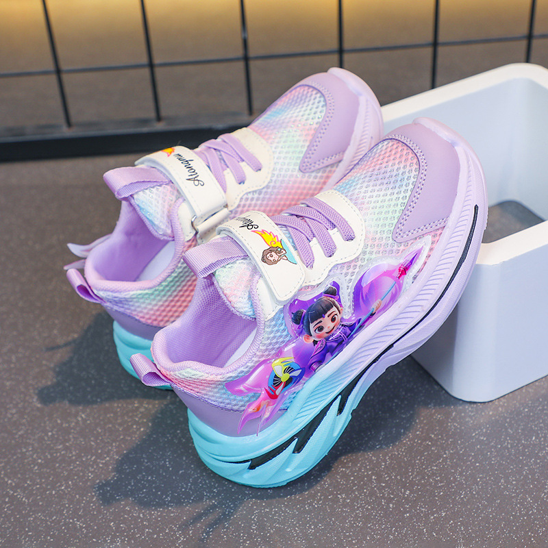 Nezha children's sports shoes 2025 summer new mesh breathable versatile shoes for primary and secondary school children, boys' shoes for elementary school students