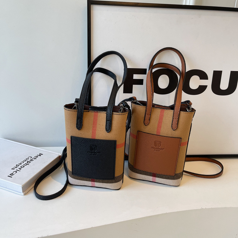 Mobile bag, women's crossbody bag, 2025 new style, stylish, niche, high-end, versatile small bag, trendy grid, foreign trade, cross-border