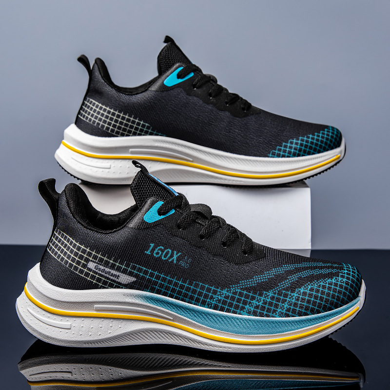 Cross border spring and summer new trend fly woven men's shoes, versatile for men and teenagers, casual sports, running, breathable mesh shoes wholesale