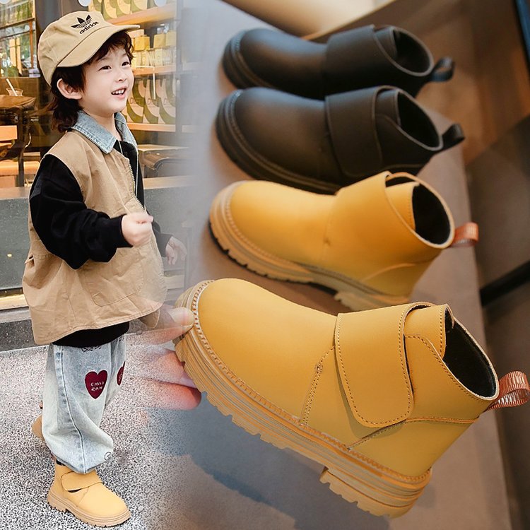 Children's snow boots 2024 new single boots for boys and girls, cotton boots with thickened insulation, waterproof cotton shoes for primary and secondary school students