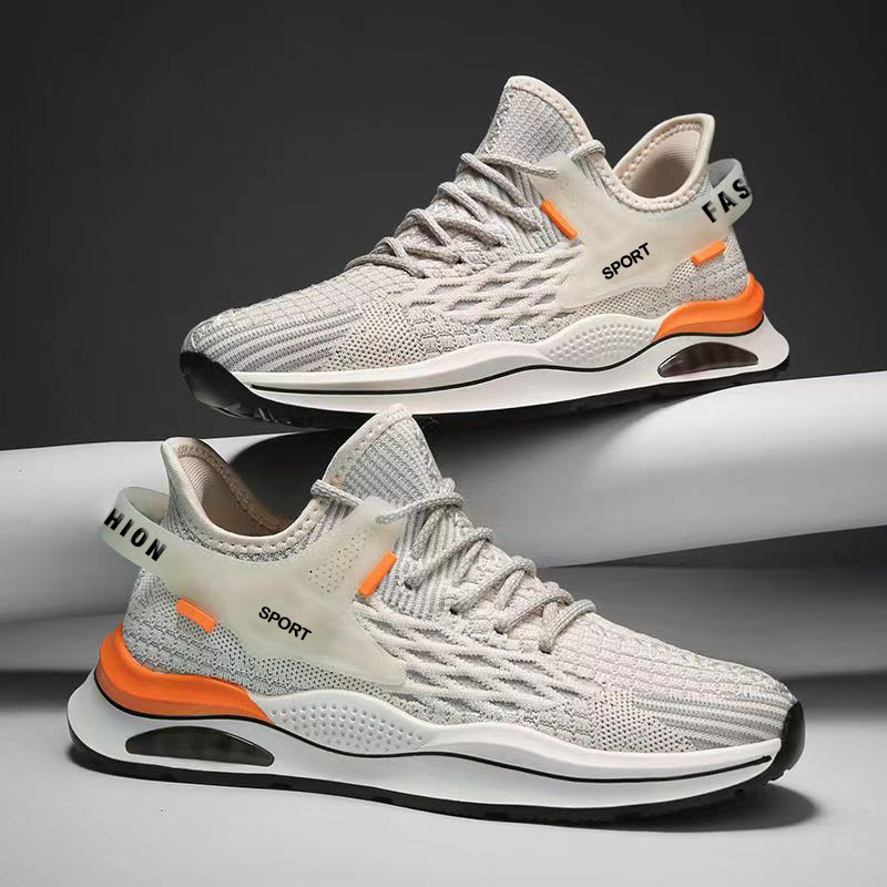 New Cross border Men's Shoes 2022 Autumn Low cut Running Sneakers Fly woven Breathable Mesh Casual Shoes Foreign Trade Wholesale