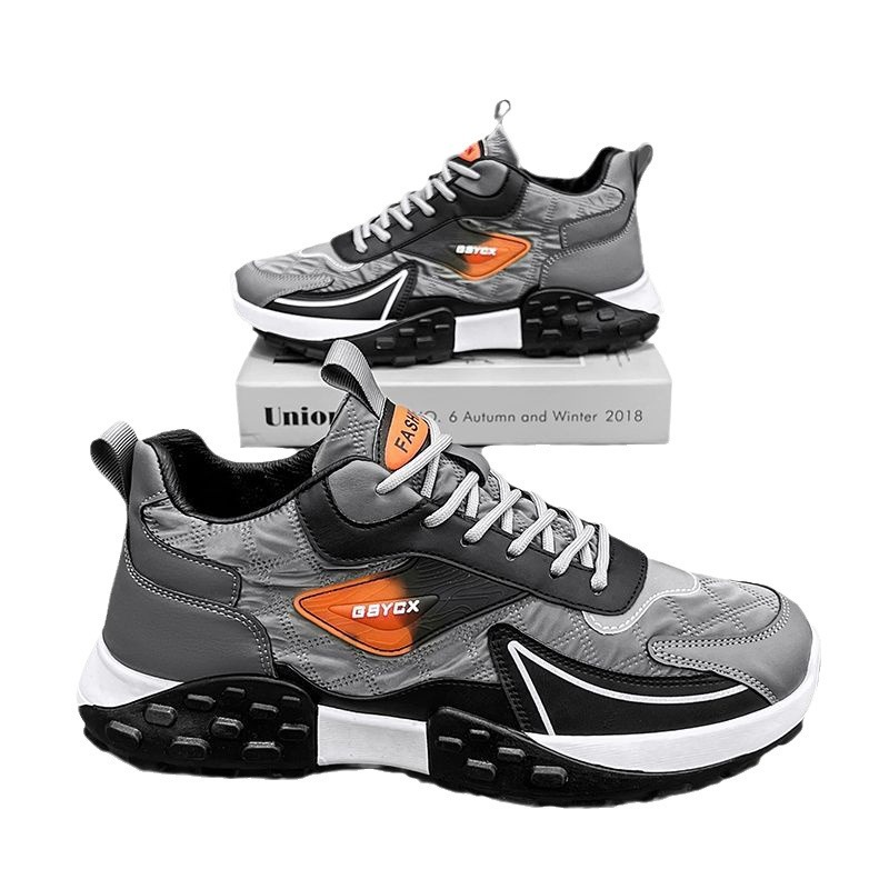 Cross border sports shoe manufacturer wholesales autumn new fashionable casual shoes with thick sole and high visibility, soft sole and comfortable men's shoes