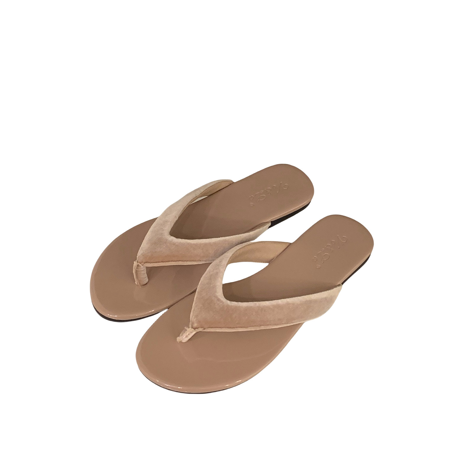 Flat bottomed leopard print flip flops women's shoes 2024 summer outdoor beach French style sandals red sandals
