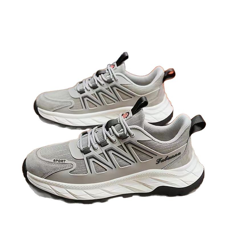 Cross border 2025 Spring New Fashionable Soft Bottom Mesh Breathable Sports and Leisure Men's Shoes Versatile Thick Bottom Running Shoes